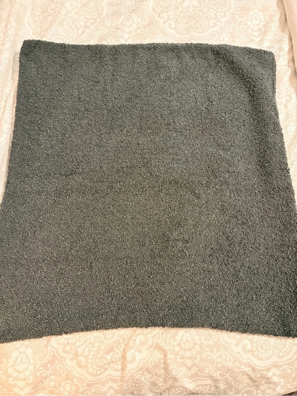 IKEA dark gray bouclé cushion cover 26x26